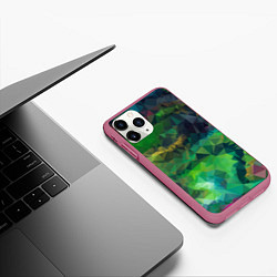 Чехол iPhone 11 Pro матовый Green style, цвет: 3D-малиновый — фото 2