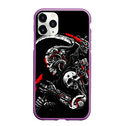 Чехол iPhone 11 Pro матовый Cyberpunk death, цвет: 3D-фиолетовый