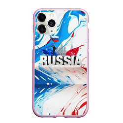 Чехол iPhone 11 Pro матовый Russia abstract, цвет: 3D-розовый