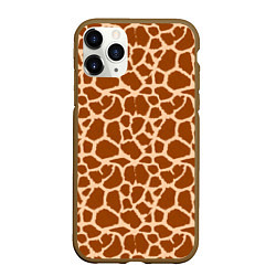 Чехол iPhone 11 Pro матовый Шкура Жирафа - Giraffe, цвет: 3D-коричневый