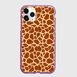 Чехол iPhone 11 Pro матовый Шкура Жирафа - Giraffe, цвет: 3D-фиолетовый