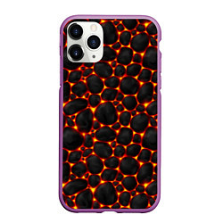 Чехол iPhone 11 Pro матовый Огненные камни, цвет: 3D-фиолетовый