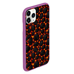 Чехол iPhone 11 Pro матовый Огненные камни, цвет: 3D-фиолетовый — фото 2