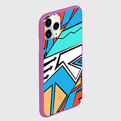 Чехол iPhone 11 Pro матовый Ломанные линии, цвет: 3D-фиолетовый — фото 2