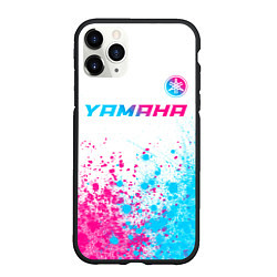 Чехол iPhone 11 Pro матовый Yamaha neon gradient style: символ сверху
