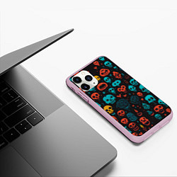 Чехол iPhone 11 Pro матовый Skull party, цвет: 3D-розовый — фото 2