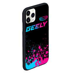 Чехол iPhone 11 Pro матовый Geely - neon gradient: символ сверху, цвет: 3D-черный — фото 2