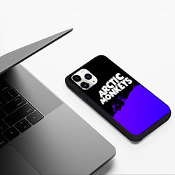 Чехол iPhone 11 Pro матовый Arctic Monkeys purple grunge, цвет: 3D-черный — фото 2