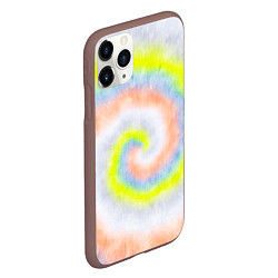 Чехол iPhone 11 Pro матовый Тай дай жёлтый, цвет: 3D-коричневый — фото 2