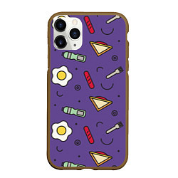 Чехол iPhone 11 Pro матовый Eggs breakfast, цвет: 3D-коричневый