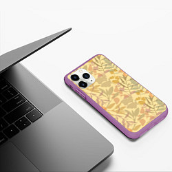 Чехол iPhone 11 Pro матовый Nature pattern, цвет: 3D-фиолетовый — фото 2