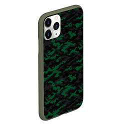 Чехол iPhone 11 Pro матовый Точечный камуфляжный узор Spot camouflage pattern, цвет: 3D-темно-зеленый — фото 2