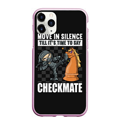 Чехол iPhone 11 Pro матовый Checkmat от ниндзя, цвет: 3D-розовый