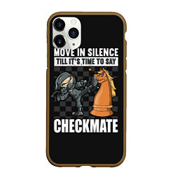 Чехол iPhone 11 Pro матовый Checkmat от ниндзя, цвет: 3D-коричневый