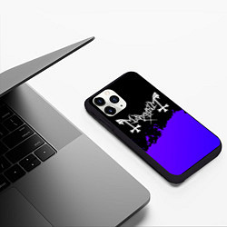 Чехол iPhone 11 Pro матовый Mayhem purple grunge, цвет: 3D-черный — фото 2