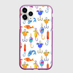 Чехол iPhone 11 Pro матовый Рыбалочка, цвет: 3D-фиолетовый