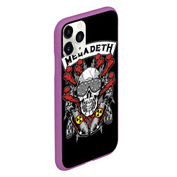 Чехол iPhone 11 Pro матовый Megadeth - ядерный череп, цвет: 3D-фиолетовый — фото 2