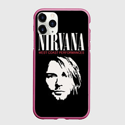 Чехол iPhone 11 Pro матовый Nirvana - Kurt Cobain, цвет: 3D-малиновый