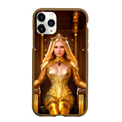 Чехол iPhone 11 Pro матовый Девушка королева на троне, цвет: 3D-коричневый