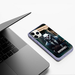 Чехол iPhone 11 Pro матовый Payday 3 white bear, цвет: 3D-светло-сиреневый — фото 2