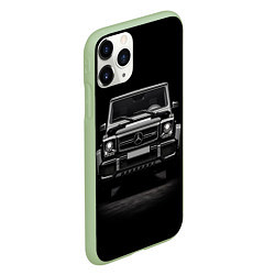 Чехол iPhone 11 Pro матовый Чёрный Гелендваген, цвет: 3D-салатовый — фото 2