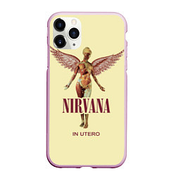 Чехол iPhone 11 Pro матовый Nirvana - In utero, цвет: 3D-розовый