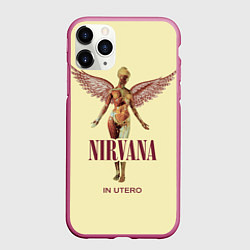 Чехол iPhone 11 Pro матовый Nirvana - In utero, цвет: 3D-малиновый