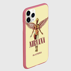 Чехол iPhone 11 Pro матовый Nirvana - In utero, цвет: 3D-малиновый — фото 2