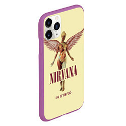 Чехол iPhone 11 Pro матовый Nirvana - In utero, цвет: 3D-фиолетовый — фото 2