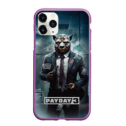 Чехол iPhone 11 Pro матовый Pay day 3 bulldog, цвет: 3D-фиолетовый