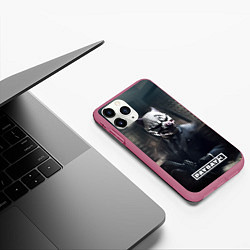 Чехол iPhone 11 Pro матовый Payday3 bulldog, цвет: 3D-малиновый — фото 2