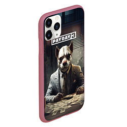 Чехол iPhone 11 Pro матовый Bulldog payday 3, цвет: 3D-малиновый — фото 2