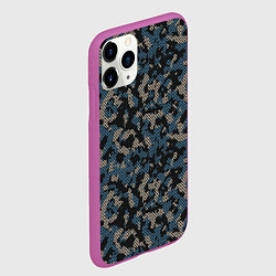 Чехол iPhone 11 Pro матовый Камуфляж сеточный, цвет: 3D-фиолетовый — фото 2
