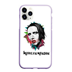 Чехол iPhone 11 Pro матовый Marilyn Manson art, цвет: 3D-светло-сиреневый