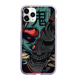 Чехол iPhone 11 Pro матовый Демон самурай - Они, цвет: 3D-светло-сиреневый
