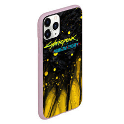 Чехол iPhone 11 Pro матовый Cyberpunk 2077 phantom liberty black gold, цвет: 3D-розовый — фото 2