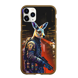 Чехол iPhone 11 Pro матовый Kenga - cyberpunk - neural network, цвет: 3D-коричневый