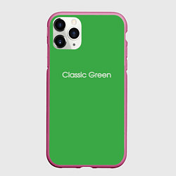 Чехол iPhone 11 Pro матовый Classic Green, цвет: 3D-малиновый
