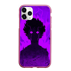 Чехол iPhone 11 Pro матовый Mob Psycho Rage, цвет: 3D-малиновый