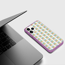 Чехол iPhone 11 Pro матовый Кленовые листики, цвет: 3D-фиолетовый — фото 2