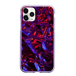 Чехол iPhone 11 Pro матовый Текстура кристалла, цвет: 3D-светло-сиреневый