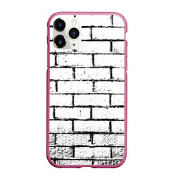 Чехол iPhone 11 Pro матовый White wall, цвет: 3D-малиновый
