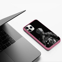 Чехол iPhone 11 Pro матовый Lil Peep in the dark, цвет: 3D-малиновый — фото 2