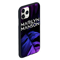 Чехол iPhone 11 Pro матовый Marilyn Manson neon monstera, цвет: 3D-черный — фото 2