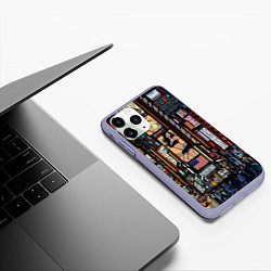 Чехол iPhone 11 Pro матовый Поп арт сити, цвет: 3D-светло-сиреневый — фото 2