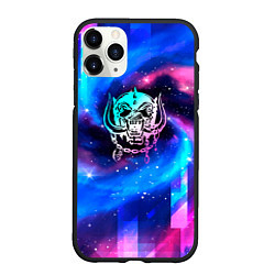 Чехол iPhone 11 Pro матовый Motorhead неоновый космос, цвет: 3D-черный