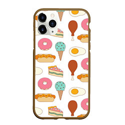 Чехол iPhone 11 Pro матовый Tasty food, цвет: 3D-коричневый