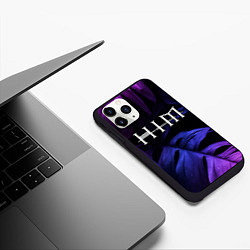 Чехол iPhone 11 Pro матовый HIM neon monstera, цвет: 3D-черный — фото 2