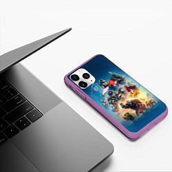 Чехол iPhone 11 Pro матовый Трансформеры 7: Все персонажи, цвет: 3D-фиолетовый — фото 2
