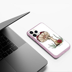 Чехол iPhone 11 Pro матовый Хохочущий мухомор, цвет: 3D-розовый — фото 2